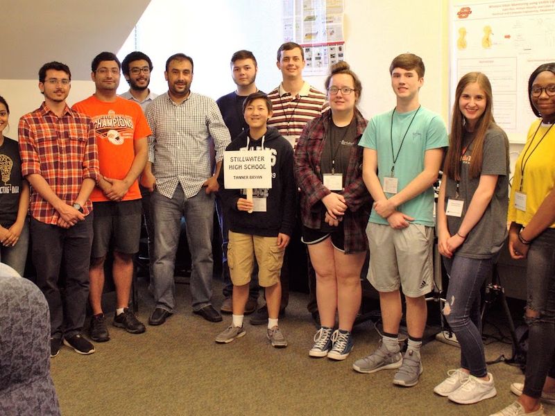 High-school students and lab members at National Lab Day 2018