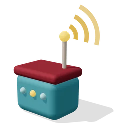 Icon: a sensor node with an antenna sending radio waves