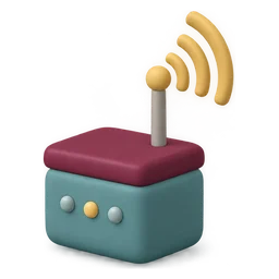 Icon: a sensor node with an antenna sending radio waves